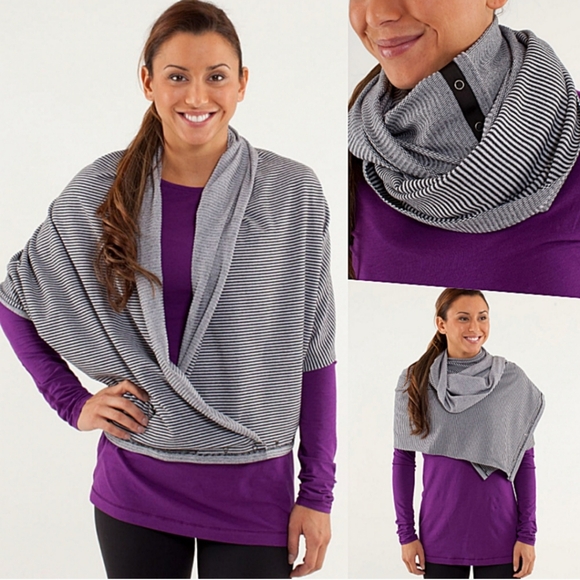 Lululemon Vinyasa Scarf Rulu Mini Check Pique Black White - Picture 1 of 4